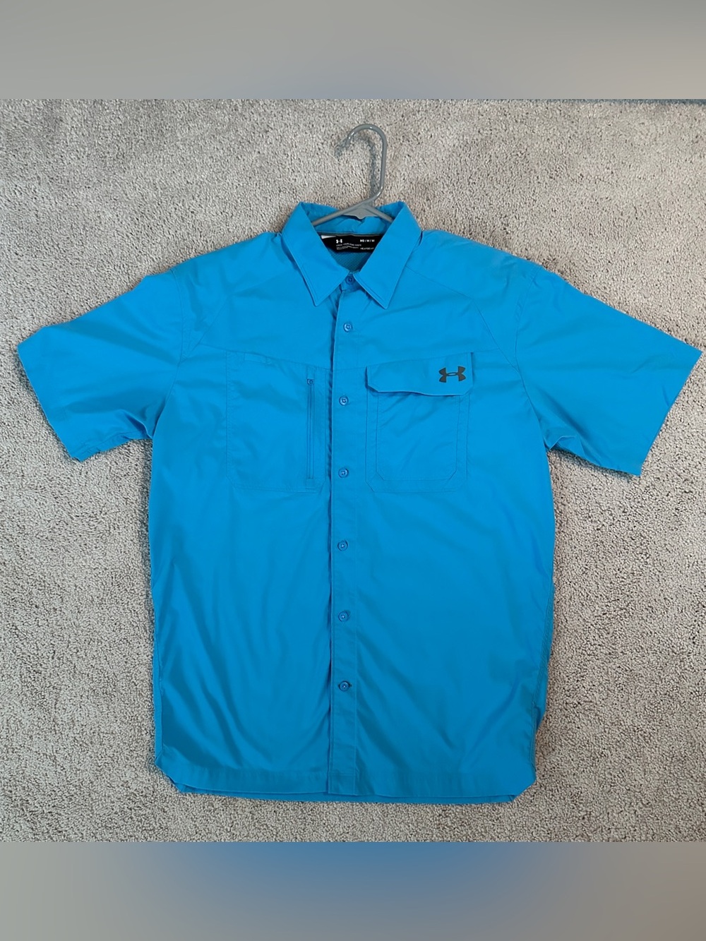 Under Armour Men’s Short-Sleeve Bright Teal Button-Down Shirt